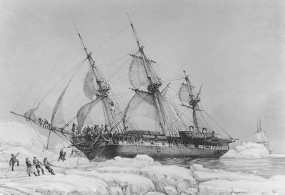 El Astrolabe en el hielo, 1838 de Auguste Etienne Francois Mayer